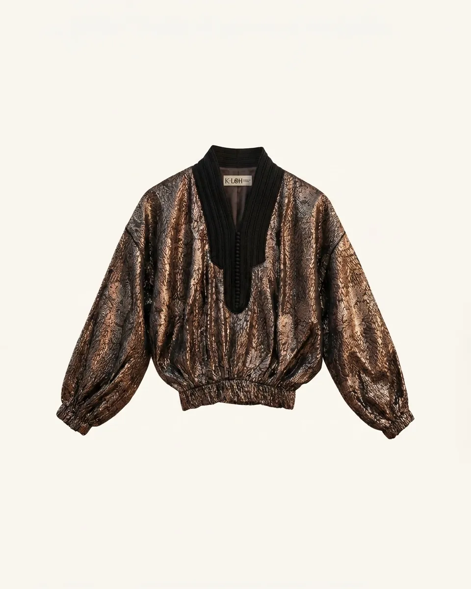 Beldi Moonlight Silk Blouse by Maison K-Loh, view 3