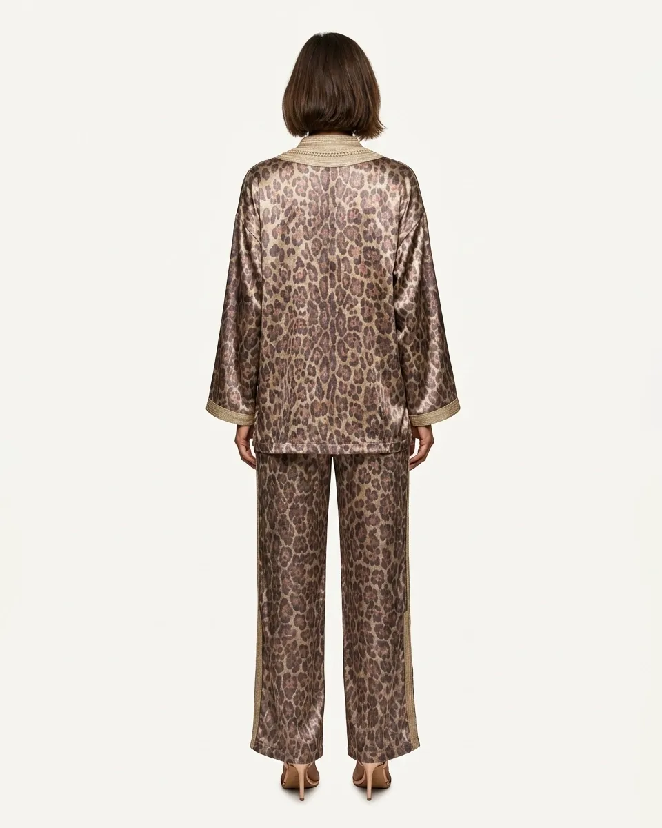 Sahara Silk Gold Leopard Set by Maison K-Loh, view 2