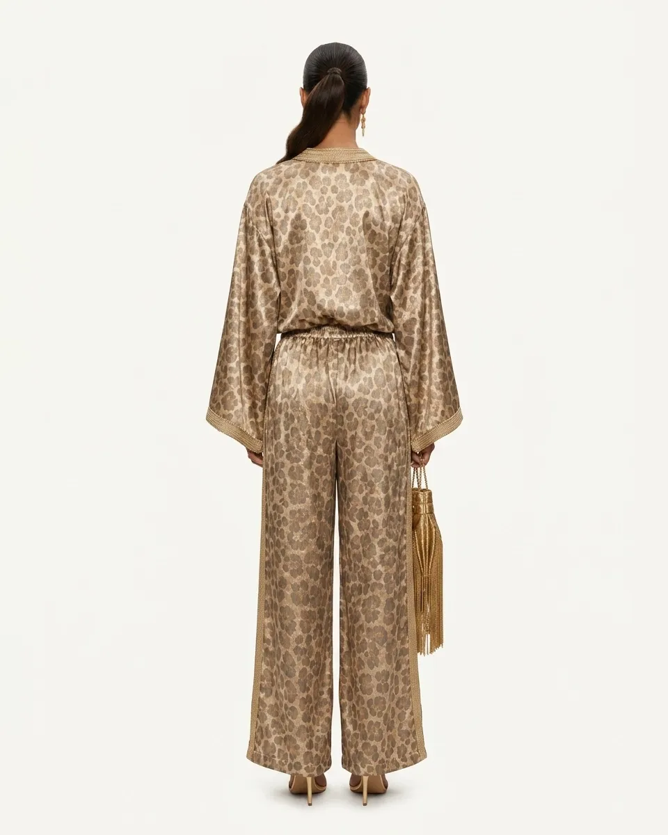 Sahara Silk Rose Gold Leopard Set by Maison K-Loh, view 2