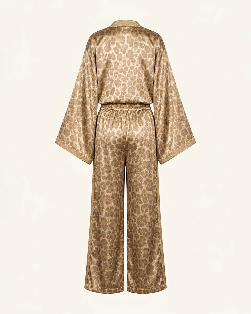 Sahara Silk Rose Gold Leopard Set by Maison K-Loh, view 4