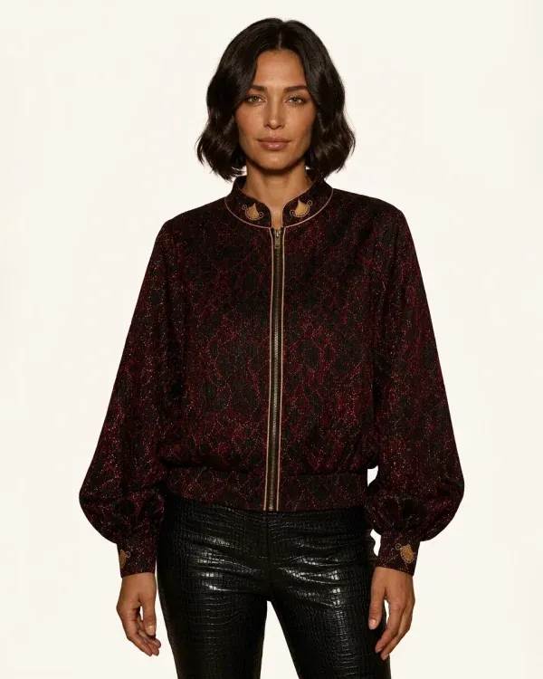 Sultana Bomber, tops by Maison K-Loh