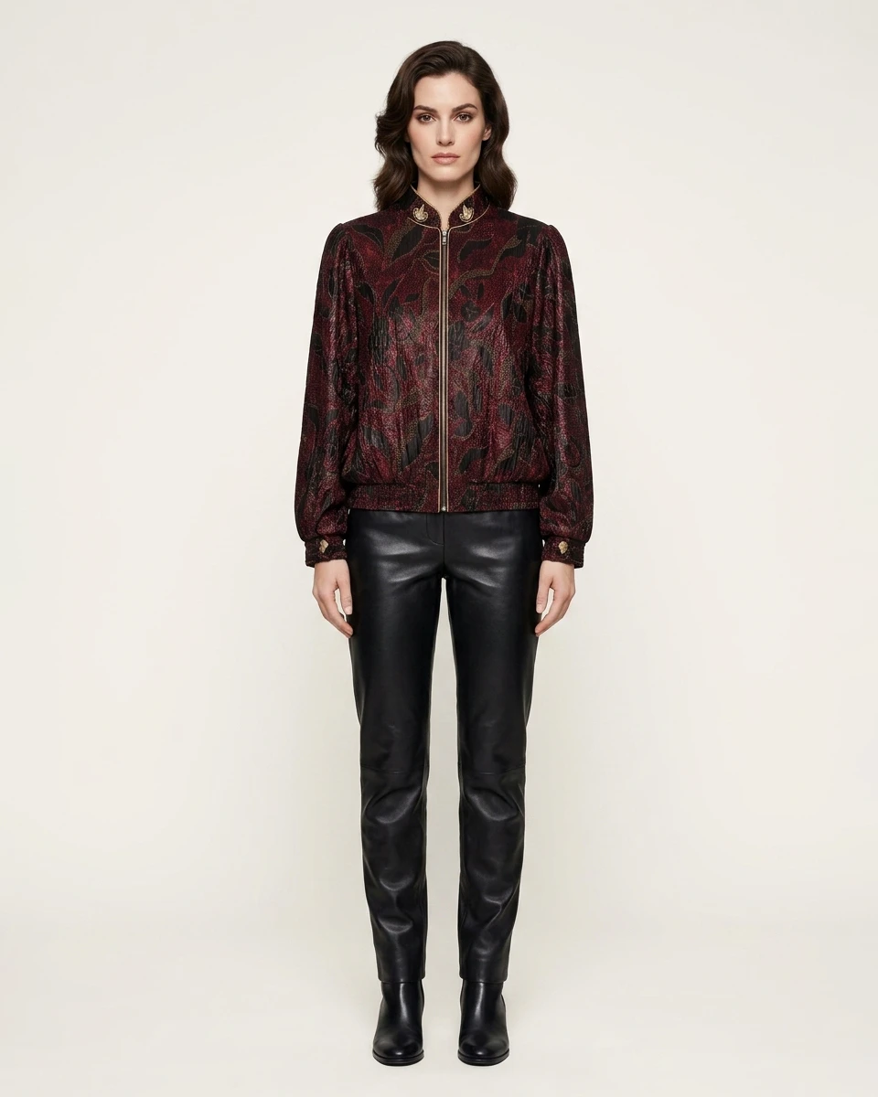 Sultana Bomber, silk tops by Maison K-Loh