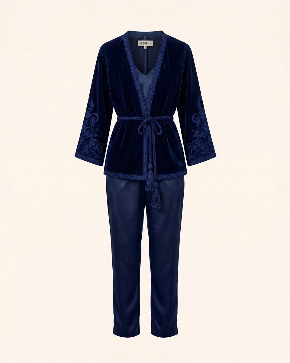 Terre & Ciel Set in Royal Blue, matching sets by Maison K-Loh, view 3