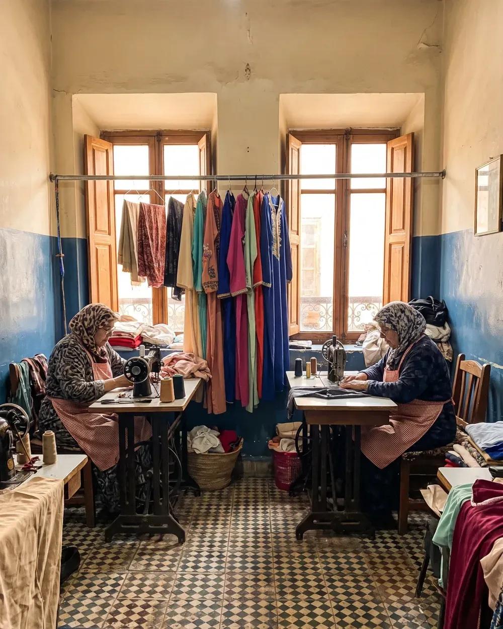 Garments in the Maison K-Loh atelier